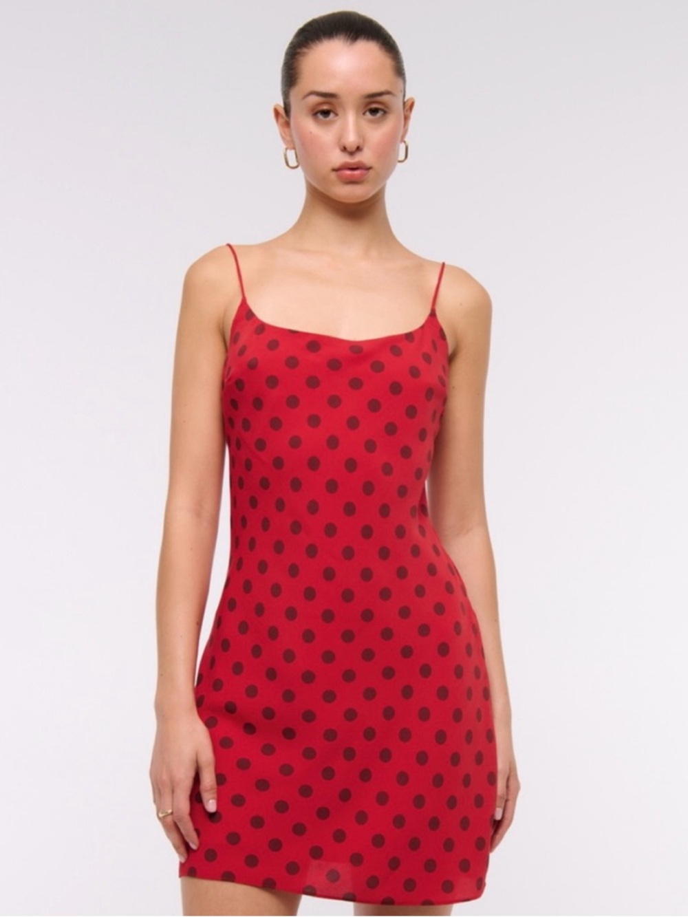Abercrombie & Fitch NWT Red Polka Dot Mini Slip Dress - Size Small Petite